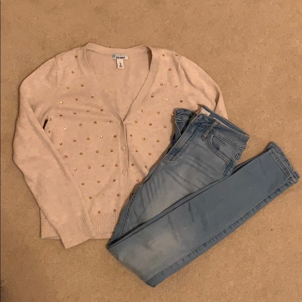 Cardigan with Polka-Dot Jewels
